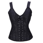 CIDCIJN Women Warm Corset,Fashion Black Sexy Women'S Steampunk Corset Gothic Bustier Waist Lace Up Overbust Top Workout Shape Body,Black,Xl