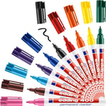 edding 400 permanent marker - multi-coloured - 10 pens - fine round  (US IMPORT)