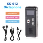 SK-012 8GB Digital Sound Audio Voice Recorder Dictaphone MP3 Player Rechargeable