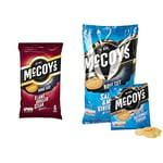 McCoy's Flame Grilled Steak Flavour Ridge Cut Potato Crisps, 6 x 25g & Salt & Malt Vinegar Multipack Crisps 6 Pack, 701286