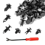 Adunsiaoto 120 Pièces Auto Plastique Rivet Clips, Rivet Clip Plastique Voiture Réparationn Automobile, Auto Noir Nylon Clips Rivet Carrosserie Garniture, Retenue Vehicle Clips Rivets en Plastique