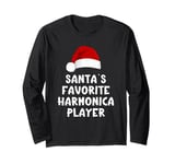 Christmas Santa's Favorite Harmonica Player Harmonicist Long Sleeve T-Shirt