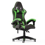 Fauteuil De Bureau Chaise Gamer Chaises De Bureau A Haut Dossier Avec Coussin Et Dossier Inclinable Noir Et Vert Bigzzia