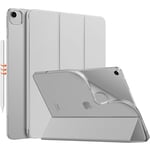 MoKo pour iPad Air 13 Pouces M2 2024, Coque iPad Air 13 avec Coque arrière en TPU givré translucide Doux, Coque de Protection Slim Smart Folio iPad Air 13", iPad Air 13 Pouces, Gris Clair