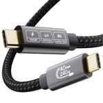 Câble USB4 avec Câble Thunderbolt 4 3m,40Gbps Câble de Données,240W 48V/5A,8K@60Hz 4K@144Hz Cable Thunderbolt 3 pour iPhone16,iPhone15,MacBook,Galaxy S24, Display USB C,iPad,Switch,VR