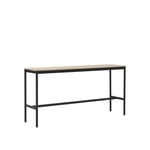 Muuto - Base High Table - 190 x 50 cm, Skiva - Ekfanér - Plywoodkant, Underrede - Svart, Höjd - 95 cm - Barbord - Mika Tolvanen - Svart - Metall/Tre