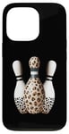 Coque pour iPhone 13 Pro Bowling Pins de bowling Imprimé léopard Guépard Sport Graphic