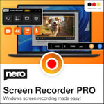 Nero Screen Recorder PRO 365 | Screen Recording on PC | 4K | Record Video, Audio, Webcam | Create Tutorials, Gameplays | Annual Licence | 1 PC | Windows 11 / 10