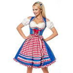 Halloweenklänningar Lady Carnival Oktoberfest Dräkt Krog Beerfest Servitör Dirndl Crop Top Rutigt Förkläde Outfit Cosplay Halloween Fancy Festklänning Hög Blue XL-Oktoberfest