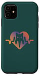 Coque pour iPhone 11 Chat Heartbeat Nurse Animal Kitty Mom & Dad Heart Retro