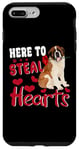 iPhone 7 Plus/8 Plus Here To Steal Hearts Funny St Bernard Dog Valentines Day Case