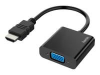 Hama - Adapter För Video / Ljud - Hdmi Kontakt Till Hd-15 (Vga), Mini-Phone Stereo 3.5 Mm Hona - 15 Cm - Svart - Stöd För 1080P