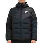 NIKE Nsw Dwn Fill Wr Hd Jacket - Black/Black/Black/White, 2X-Large