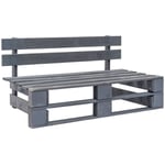 Decdeal - Banc palette de jardin bois gris