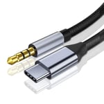 Aux USB C-kabel, Typ C hane till 3,5 mm hane-jackadapter, ljudförlängningskabel för bilradio, högtalare, hörlurar Samsung Galaxy S21 S20 Ultra S20 + P