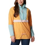 Columbia Women's Boundle Short Sleeve Trek Anorak Lightweight Windbreaker, Sunset Peach, Aqua Haze, Dusty Pink, M