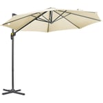 Outsunny - Parasol déporté octogonal inclinable manivelle avec pied en acier ø 2,94 x 2,48H m beige clair