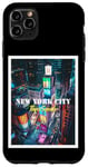 Coque pour iPhone 11 Pro Max Cool New York City Times Square Skyline Illustration Graphic