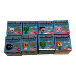 Minecraft Mini Mob head Figures complete set of 8 Creeper Steve Alex NEW Figures