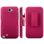 Samsung BeltClip KickStand (Kuuma Pinkki) Galaxy Note 2 Suojakuori Pinkki