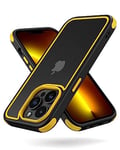 MobNano Coque Compatible avec iPhone 13 Pro 360 degrés Antichoc Pro Anti-Rayures Transparente PC/TPU Silicone Etui pour iPhone 13 Pro - Noir/Jaune