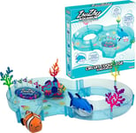 LANSAY ZHU ZHU Aquarium - Lot : 1 Merlin Le Poisson Chirurgien + 1 Circuit Coquillage - Mini Univers - Animal Interactif - Dès 4 Ans