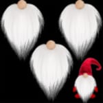 Tomte Pärlor Och Falska Skägg 6st/set Konstgjord Päls Tomteskägg Trä Pärlor White