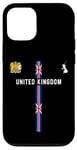 iPhone 12/12 Pro UK Flag, Silhouette map of United Kingdom, national emblem Case