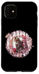 Coque pour iPhone 11 Fleur de cerisier Chat Guerrier Fleur de samouraï