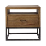 FTFTO Home Accessories Square Side/End Table/Night Stand/Coffee Table Wrought Iron Bedside Table Small Lockers In The Bedroom Industrial Wind Vintage Side Table