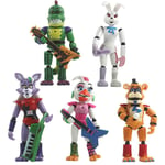 5 st Five Nights At Freddys Actionfigurer Leksak Security Breach Serie Glamrock Foxy Bonnie Fazbear Pvc Dockor Fnaf För Barn Present