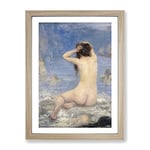 The Sirens By John Macallan Swan Classic Painting Framed Wall Art Print, Ready to Hang Picture for Living Room Bedroom Home Office Décor, Oak A3 (34 x 46 cm)