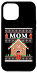 Coque pour iPhone 12 Pro Max Pull de Noël moche amusant pour maman en pain d'épice