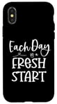 Coque pour iPhone X/XS Inspirational Every Day Fresh Start Motivational Optimiste