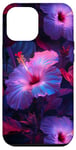 iPhone 14 Pro Max Aesthetic Hawaiian flower Purple Hibiscus Flowers Girl Case