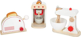 Small Foot 11684 Set d'appareils, Cuisine pour Enfants en 3 Parties en Bois, à partir de 3 Ans Toys, Multicolore, s