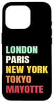 Coque pour iPhone 16 Pro Mayotte Fier d’être Mahorais Paris Tokyo new York Mayotte