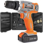 Cordless Drill Driver Set 18V Battery Electric Screwdriver & 89PC Accessory Kit 