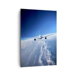 Impression sur Toile 70x100cm Tableaux Image Photo Avion ciel nuages vol