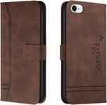 Compatible Avec Iphone 7 Coque Flip Cuir Housse De Protection Stand Fonction Sécurité Magnétique Boucle Wallet Coque Flip Pour Iphone 8 Iphone 6 Iphone Se 2020 Brown Hx