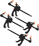 4 Pcs Quick Grip Clamps, 4 Inch Quick Release Clamps, F Wood Clamps, Ratchet...