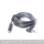 1.5m 5.5x1.7 Câble de chargement USB type-c PD, adaptateur d'alimentation, convertisseur vers prise mâle 14, pour Lenovo Asus Hp, chargeur d'ordinateur portable