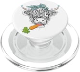 Cute Highland Cow Easter Spring Season Eggs Carrot Bandana PopSockets PopGrip for MagSafe