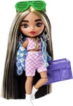 Barbie Extra Minis Doll #2 (5.5 in) Wearing Checkered 2-Piece Fashion & Jacket,