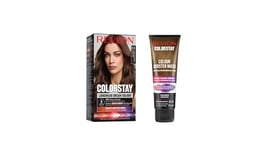 Lot de 2 produits Revlon ColorStay : Coloration Permanente N5.3 Châtain Doré et Masque Booster de Couleur Cheveux châtains ou blonds chauds, Coloration Temporaire