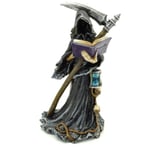 Gruesome Grim Reaper with Book of the Dead and Scythe Figurine