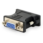 DVI-I-Adapter - DVI-I Hane till VGA 15-pin hona - Svart