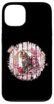 Coque pour iPhone 13 Fleur de cerisier Chat Guerrier Fleur de samouraï