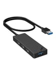 INVZI Adapter Hub 4 in 1 MH04 4x USB 3.0 (black) USB-hub - USB 3.0 - 4 porter - Svart