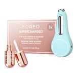 FOREO A Wink 'n' a Smile Bundle - Bear 2 Eyes & Lips Microcurrent Smoothing Device + FOREO Supercharged Eye & Lip Contour Booster Serum 3x3.5ml - Dark Circles Under Eye Treatment & Lip Plumper Device